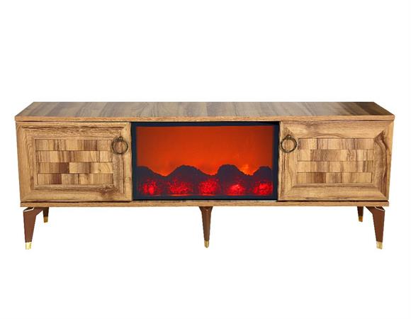 Evmodul Ek 103- 150 Cm Ceviz Şömineli Tv Sehpası