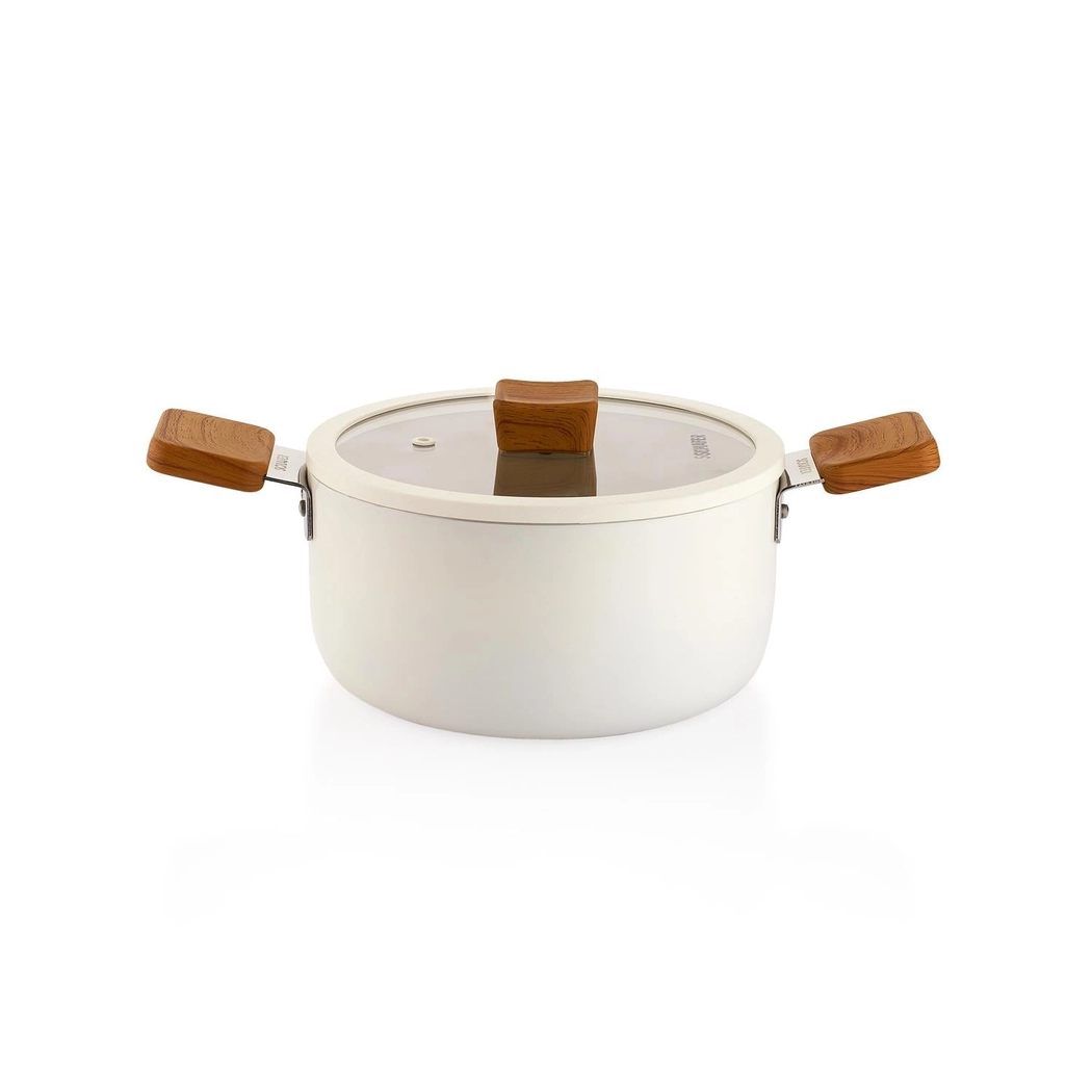 Schafer Ceramoni Seramik Derin Tencere 20 Cm-Krem