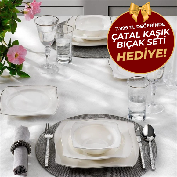 Schafer Elysium Yemek Takımı 48 Parça-Platin