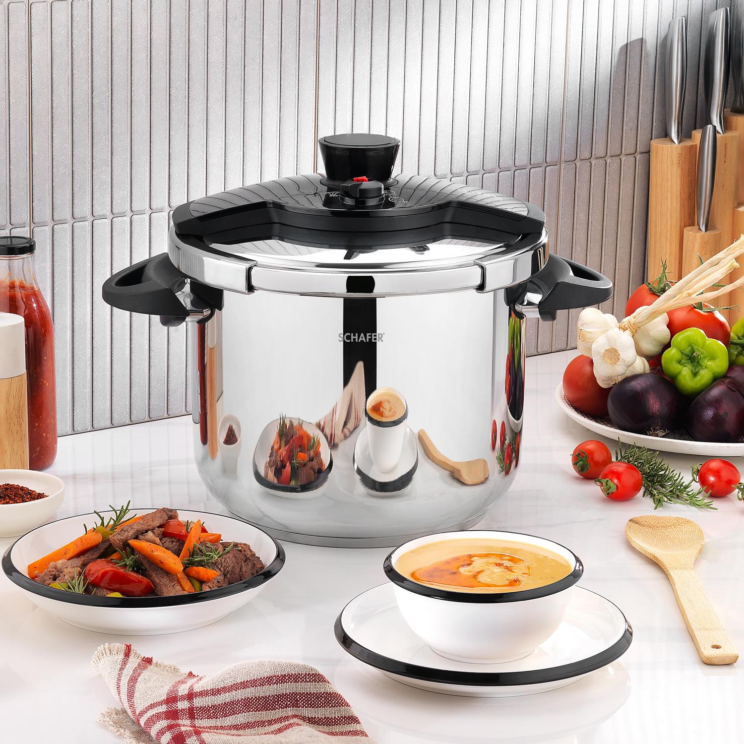 Schafer 1S2414-27001-Siy01  Grand Düdüklü Tencere 12 L-Siyah