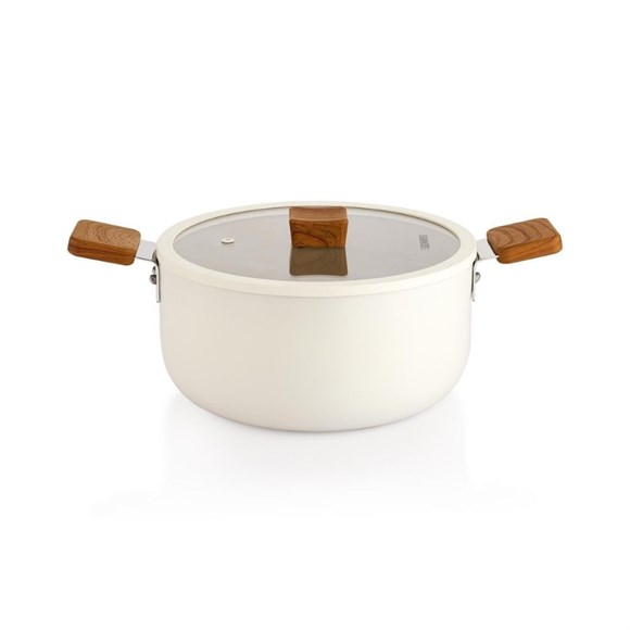 Schafer Ceramoni Seramik Derin Tencere 24 Cm-Krem