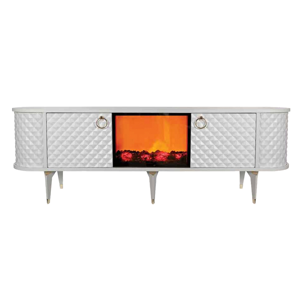 Evmodul Ek 108 Mebran  Şömineli Tv Sehpası Beyaz