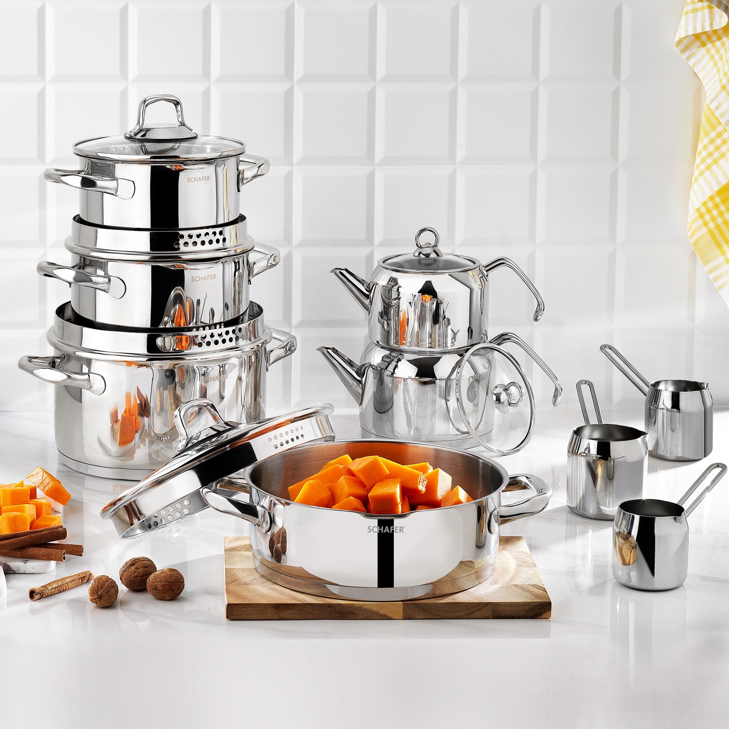 Schafer Jewel Çelik Çeyiz Seti 15 Parça-Inox