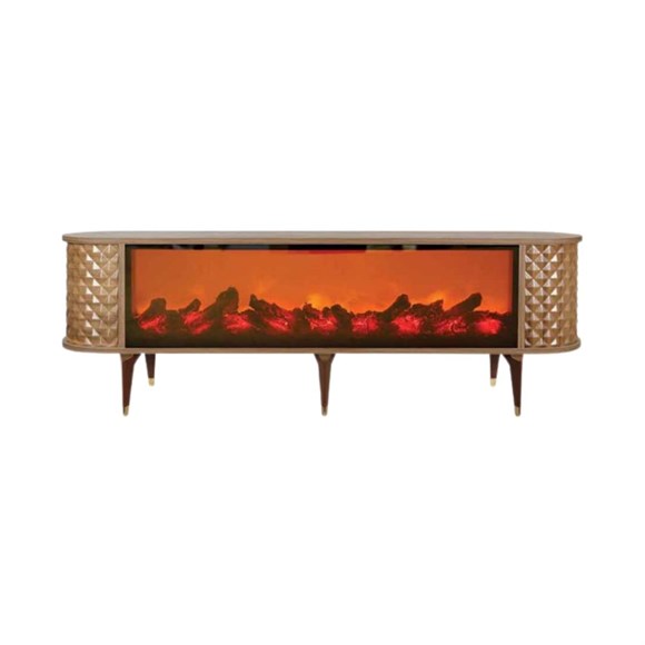 Evmodul Ek 106  Şömineli 160 Cm Tv Sehpası Ceviz