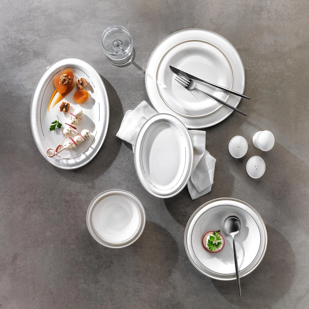 Schafer Superfine Bone Delicea Yemek Takımı 56 Parça-Platin